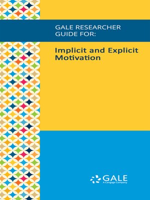 cover image of Gale Researcher Guide for: Implicit and Explicit Motivation